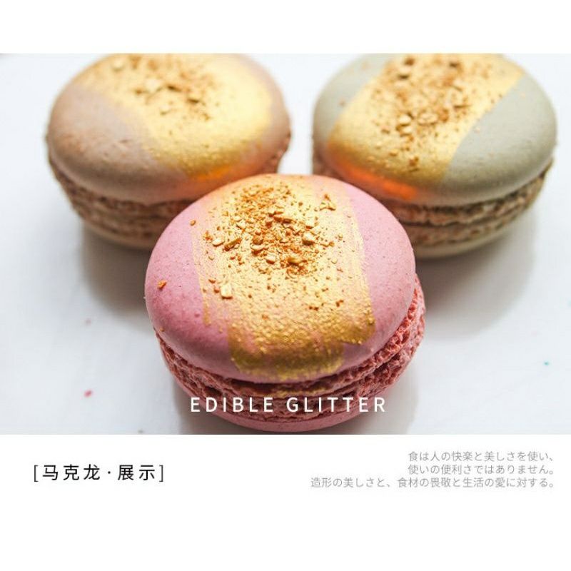 Edible Glitter Gold &amp; Silver (AMAN DIKONSUMSI) Dekorasi Kue Bubuk Emas / Dekorasi Cake Luster Dust