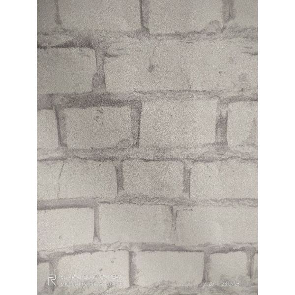 COD Wallpaper Dinding Vinyl Motif Bata Putih