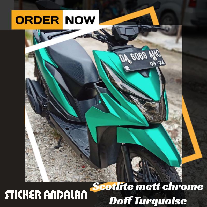 ALL NEW FLASH SALE Sticker skotlet motor mobil keren maxdecal hijau toska doff metalic chrom doff hi