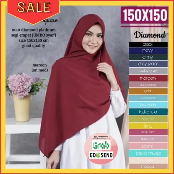 hijab segiempat jilbab segi empat syari jumbo kerudung 150 x 150