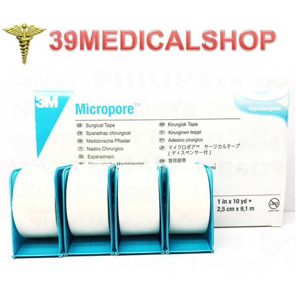 [ORI 3M] MICROPORE SEDANG 1 INCH - MICROPORE 1 INCH - PLESTER LUKA PUTIH