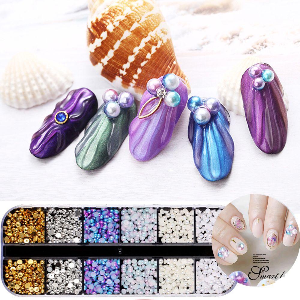 Preva Nail Art Mutiara Fashion Wanita Ukuran Campur Manik-Manik 3D