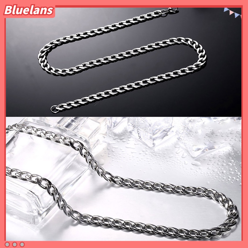 Bluelans Men Fashion Twist Oblate Wide Chain Necklace Gift Jewelry Accessories Club