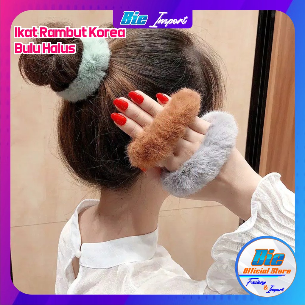 Ikat Rambut Korea Bulu Halus Mutiara Premium Impor Best Seller