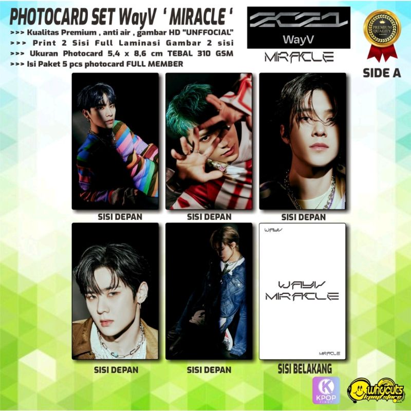 PHOTOCARD SET PREMIUM WAY V // MIRACLE // isi 5 pcs // full laminasi