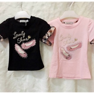 Baju Kaos  Anak  Perempuan Pink Hitam Import  Shopee 