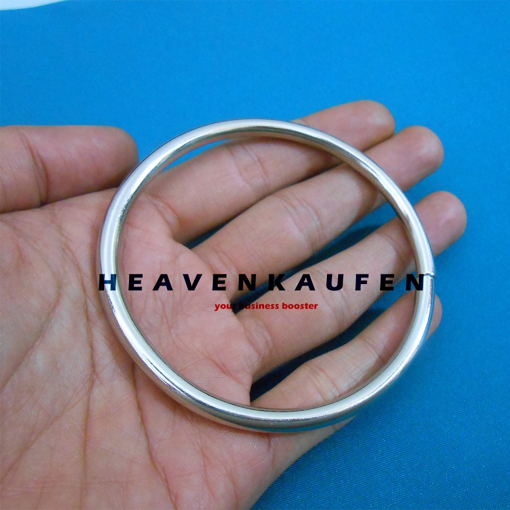 Ring Bulat Besar Diameter Lubang 6,7 cm Nikel Silver Tebal 5 mm Untuk Gorden Handle Tas Dll