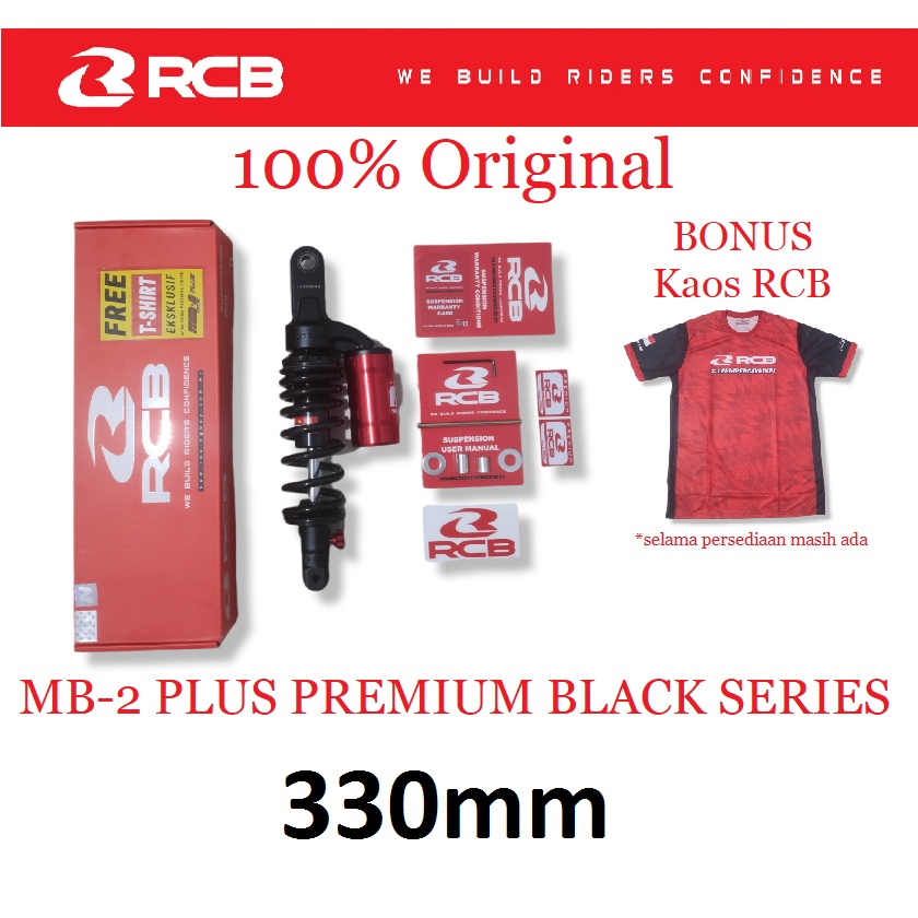 SHOCK TABUNG RCB MB 2 PLUS MATIC VARIO 125 150 330mm ASLI ORI ORIGINAL HITAM SHOCKBREAKER BELAKANG