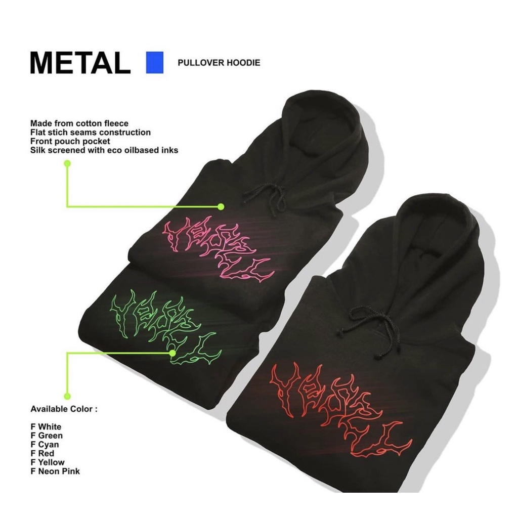 SWEATER METAL HOODIE METAL BLACK - BANYAK VARIAN WARNA LOGO MTEALPREMIUM