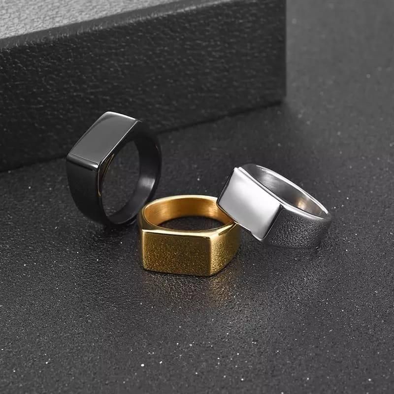 4s Grosir Solo || Boxy Ring || Staright Ring || Cincin Titanium (Premium) Kotak Panjang Bergaya Hip-Hop , Punk, Aksesoris Fashion Pria dan Wanita