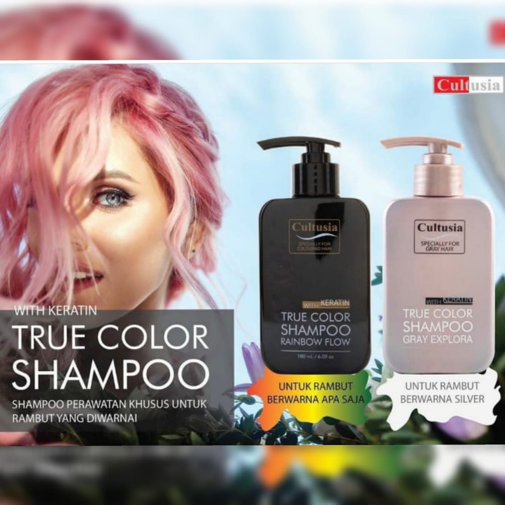 ( BISA COD ) Cultusia True Color Shampo Rainbow Flow / Gray Explore 180mL