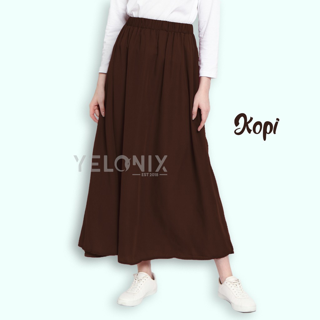 ROK MUSLIM POLOS MAYUNG BAHAN WOLFIS - YELONIX