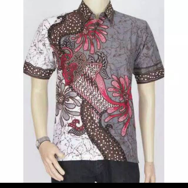 Jual Baju Kemeja Batik  Pria  lengan  pendek  Batik  Kerja  