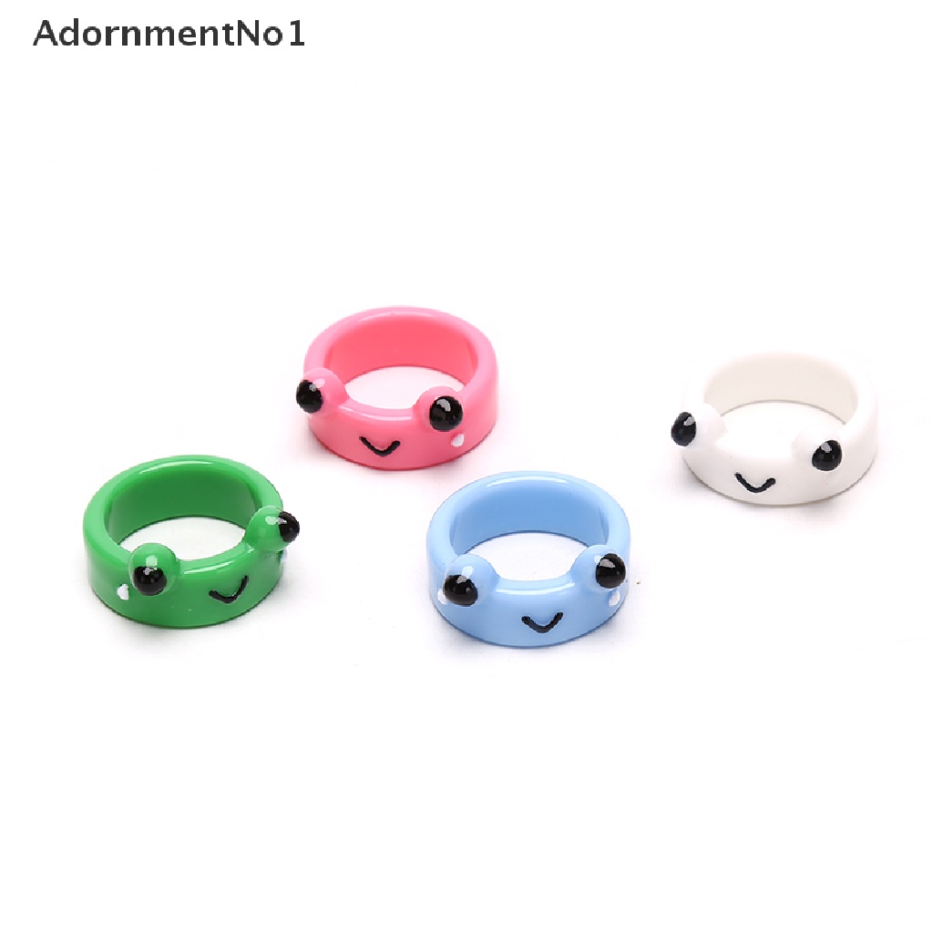 (AdornmentNo1) Cincin Bentuk Katak Bahan Polymer Clay Resin Untuk Wanita