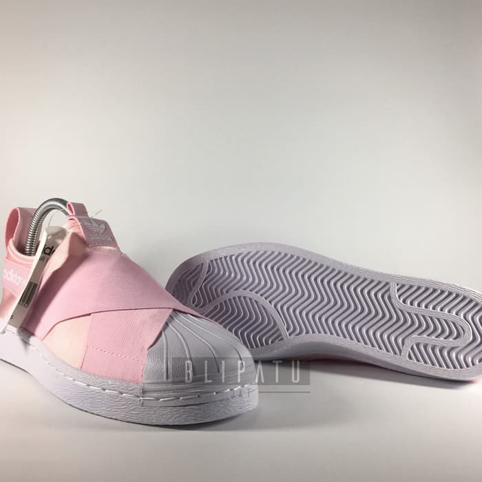ADIDAS SUPERSTAR SLIP ON Pink and white