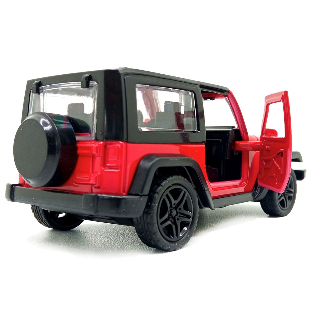 Toy Addict Jeep Wran9ler Hard Top Offroad Merah Diecast Mainan Mobil