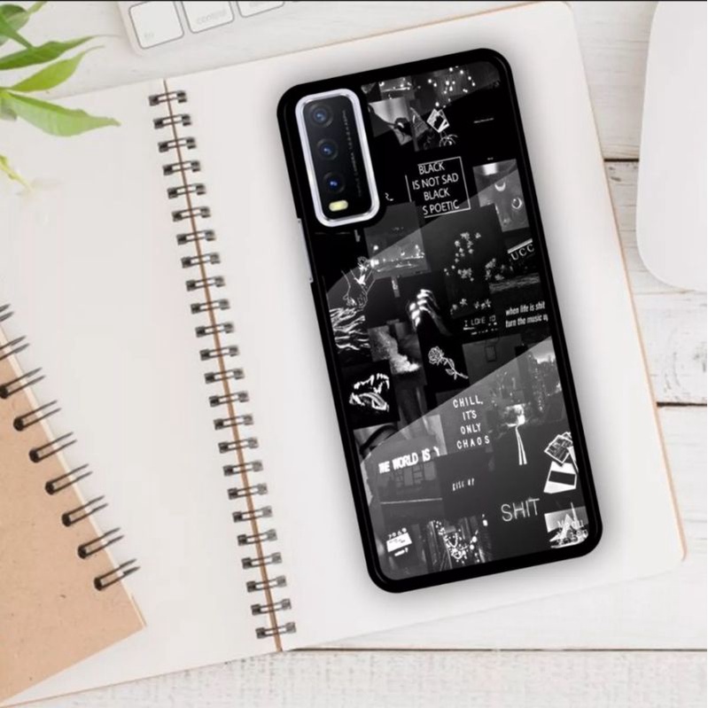 Ax Case custom Vivo Y12S Y20 Y20s Y20i Fashion AesThetic Black Series Premium Quality Hardcase custo