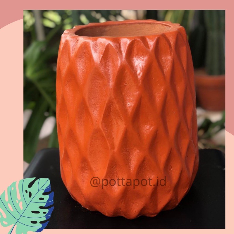 Jual Pot Terakota Pineapple Largepot Gerabah Pot Tanah Aliat Shopee Indonesia 