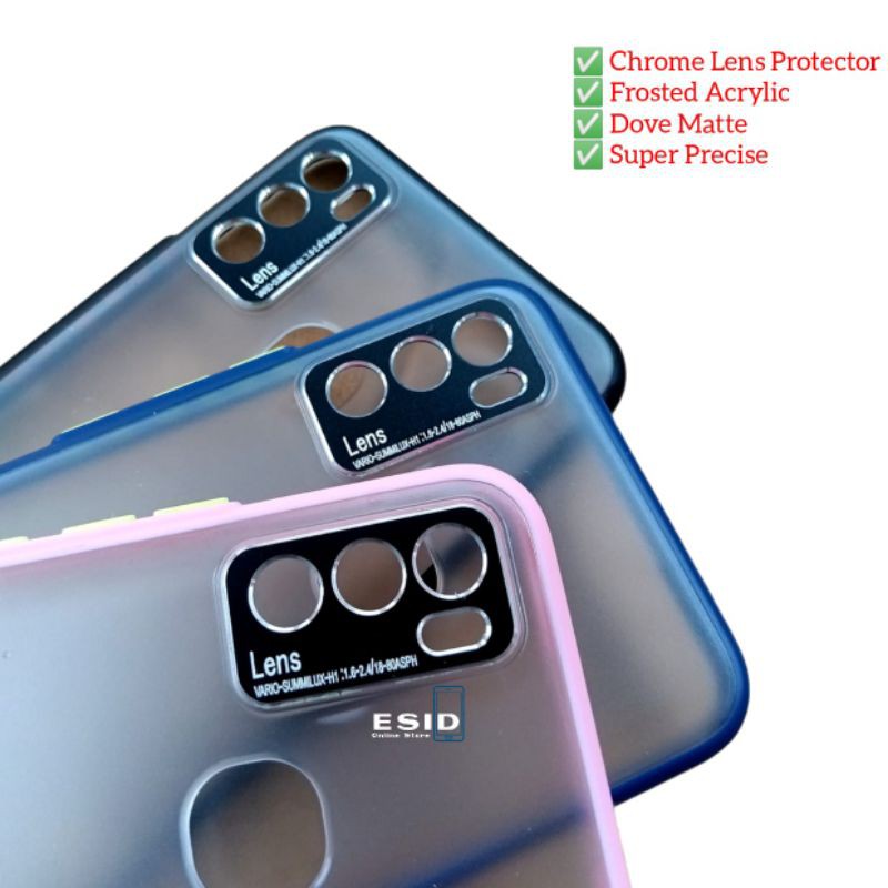 Case Infinix Hot 9 Play Bumper Dove Acrylic + Chrome Camera Protection Super Hits 2021