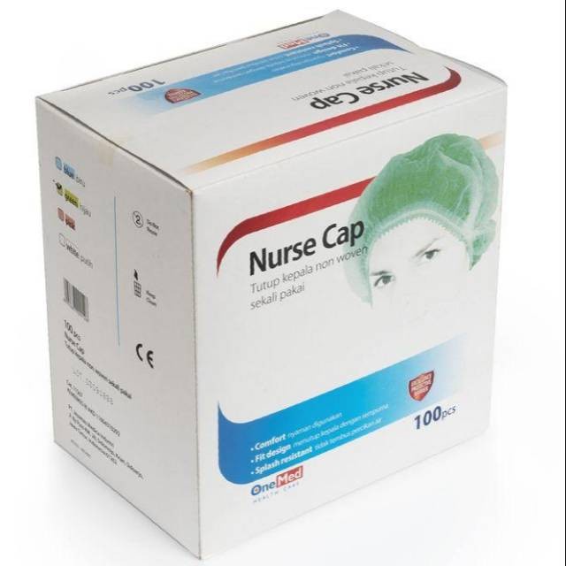 Nurse cap onemed isi 100 / topi perawat / penutup kepala non woven