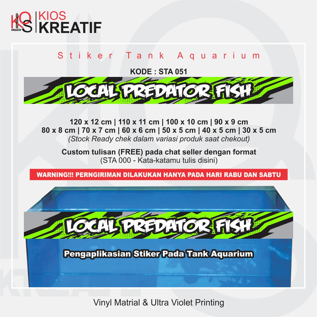 Stiker tank Aquarium "Lokal Predator Fish"