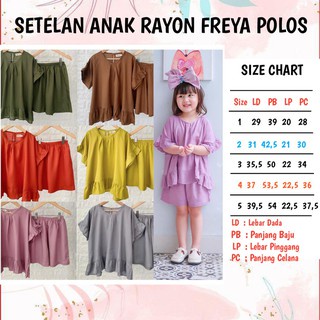 PROMO 7.7 Setelan Anak Rayon Pendek Smilee Polos Freya Baju Setelan Fashion Anak Perempuan Size 1 - 5 Thn