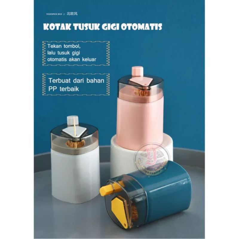 Bundara.id Pr-1256 Wadah simpang tusuk gigi automatic/Tempat Penyimpanan Tusuk Gigi Mini Otomatis Toothpick Holder