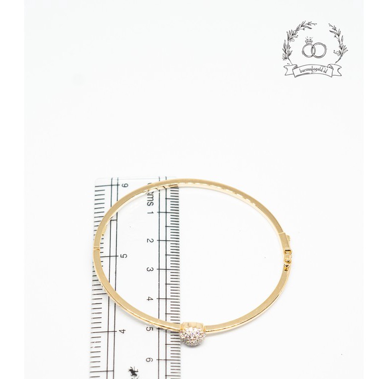 Gelang emas asli model oval simple kadar 300