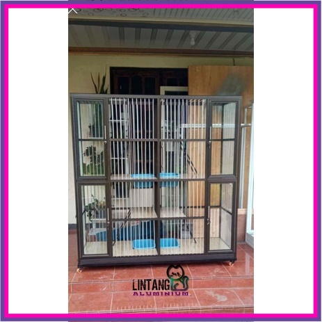Kandang Kucing Aluminium Minimalis//4kamar pintu samping
