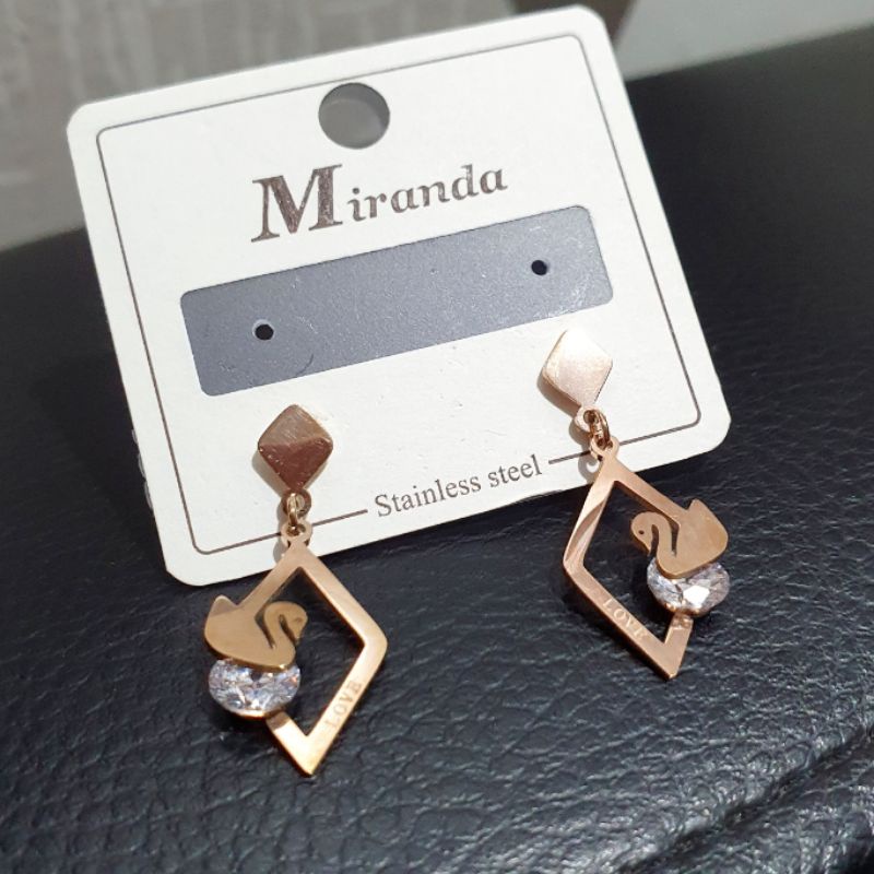 Anting Titanium Stainless steel asli Rosegold Premium Quality Anti karat 0182