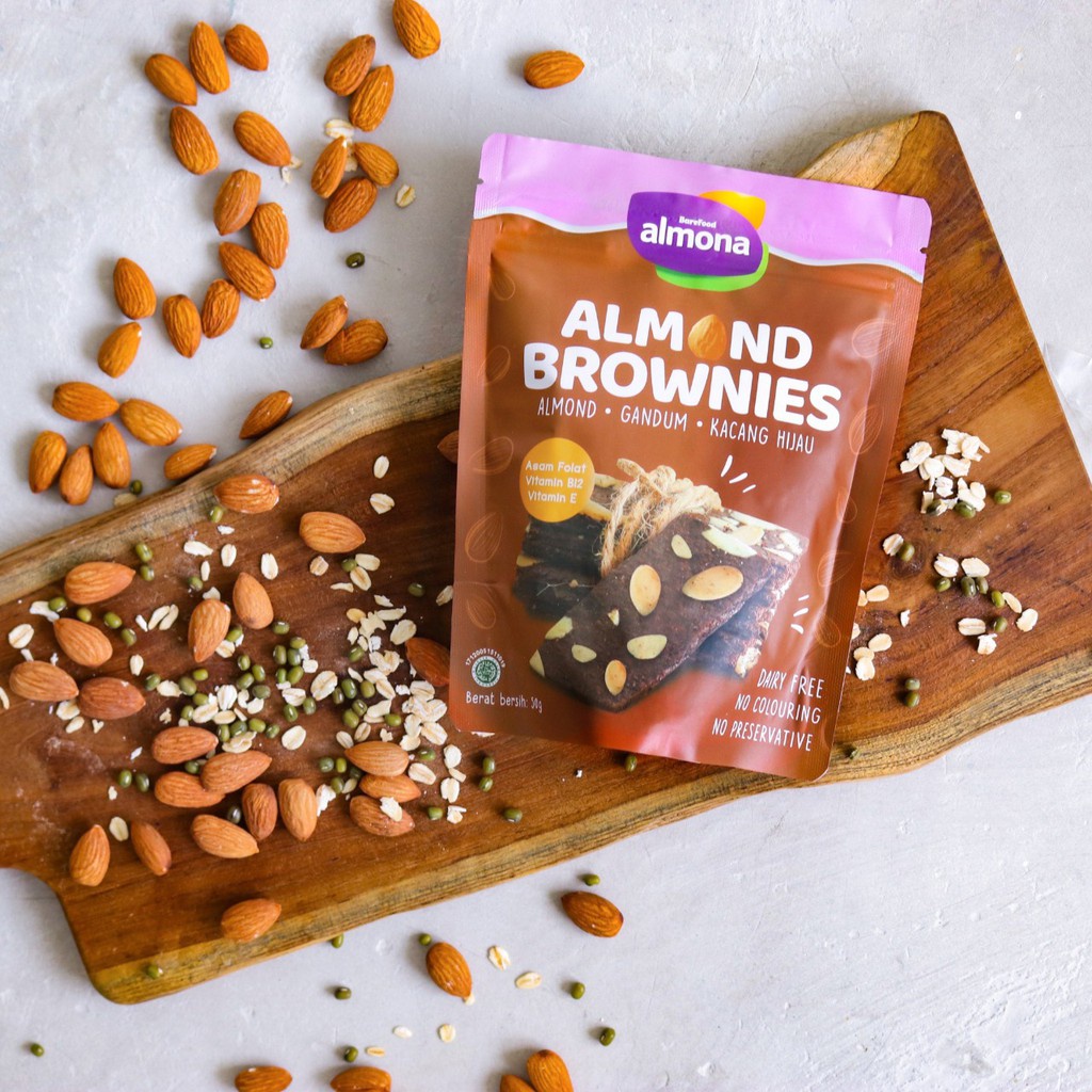 Barefood Almona Almond Brownies Snack Sehat Dairy Free 50gr