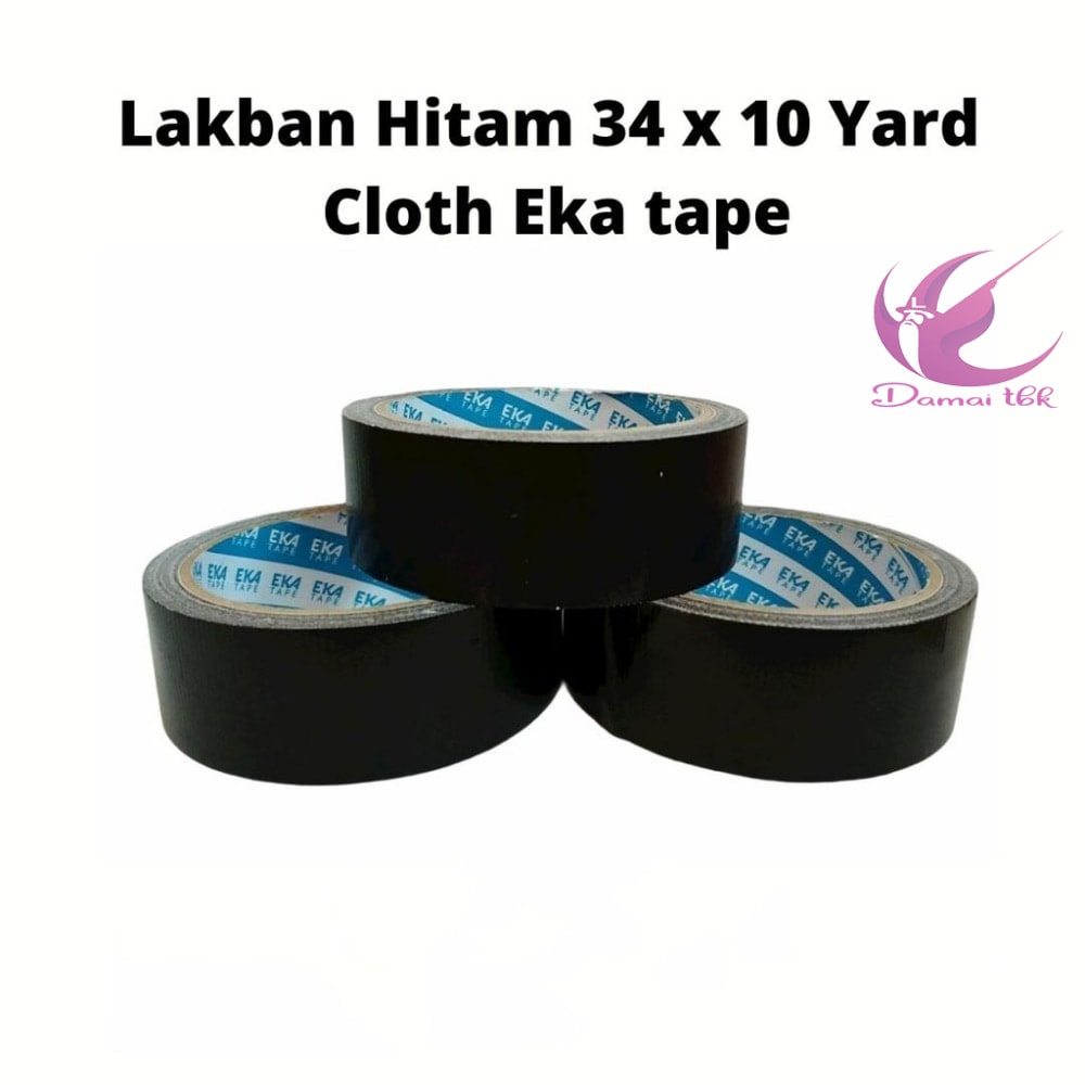 Lakban Hitam 34 x 10 Yard - Cloth Eka tape