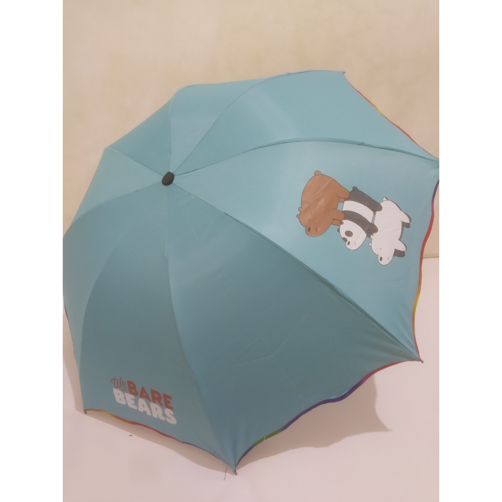 Payung Lipat 3 Motif Karakter BARE BEARS  Kuat Kokoh Anti UV Nagoya