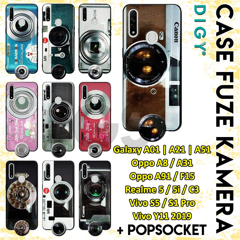 Casing Camera Gratis Popsocket A52 A72 A92 A8 A31 A91 F15 Realme 6  6 pro A5 A9 C3 5 5i 5 PRO A39 A57  NEO 9 A37 F1S A59