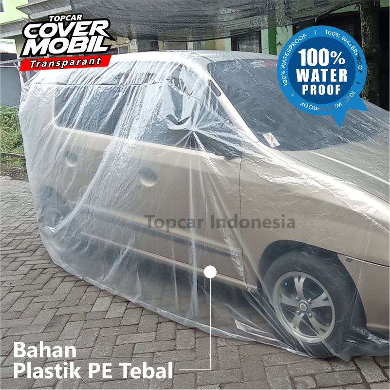 Cover Mobil Transparan Rush Terios Toyota Daihatsu Tebal Plastik Waterproof Outdoor Indoor Part Mobil Selimut Pelindung Anti Air Debu Kotoran Hewan Teras Gudang Rumah