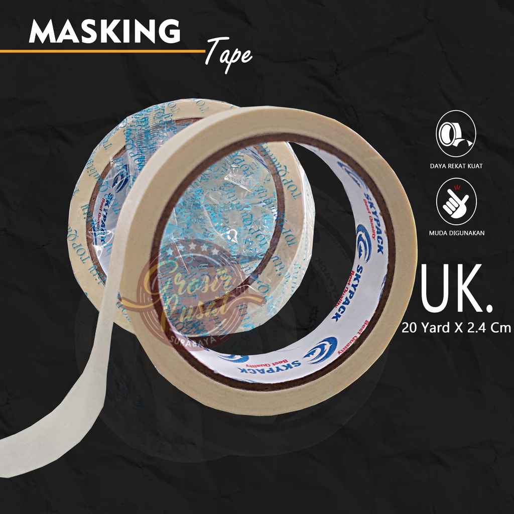 Isolasi Masking Tape Putih 2.4 Cm X 20 Yard