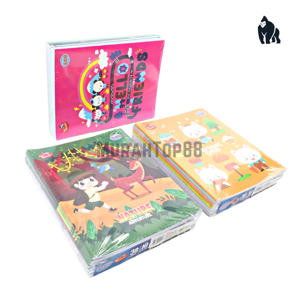 

MilL Buku Tulis Sidu 38 Lembar / Buku Sekolah Anak Karakter Sinar Dunia [PER PACK ISI 10 PCS]