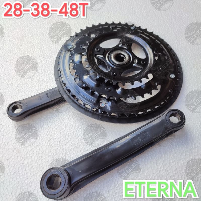 Crank Gir Tengah Chain Wheel 3 Speed 24 34 42T / 28 38 48T Sepeda MTB. ETERNA