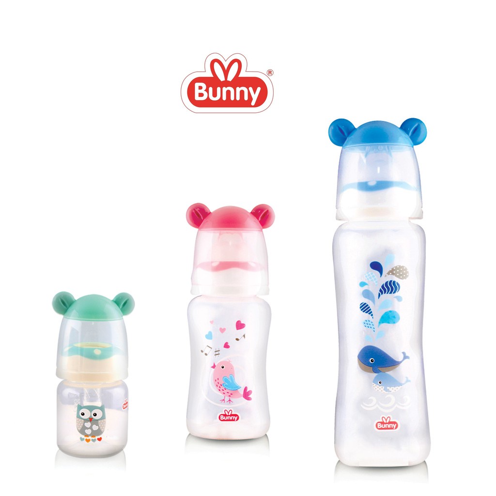 ❣️Rakkistore99❣️ Lusty Bunny Square Bottle Botol Susu With Ear Hood uk.60ml | 120ml | 250ml