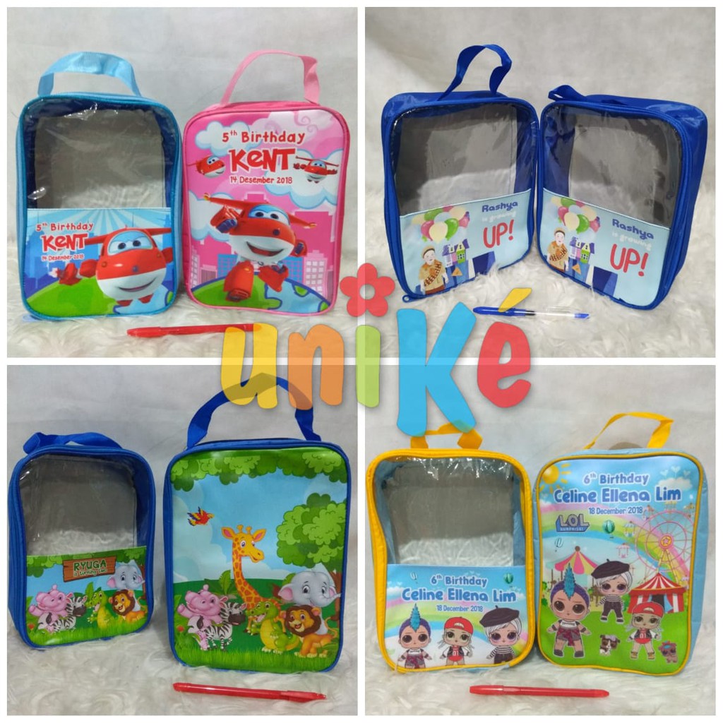 

Tas Tenteng Kitab 1/2 Mika Custom Souvenir Ulang Tahun Anak Unik goodiebag Murah Ultah Goodie Bag