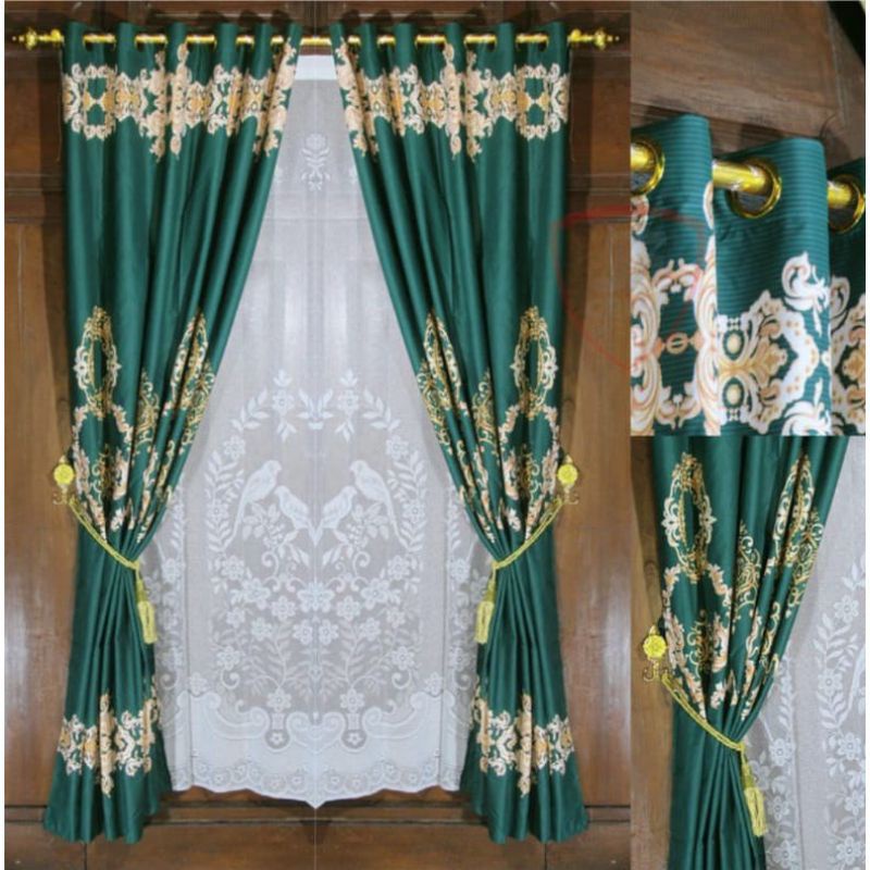 Gorden Smokering 12 uk135x220 Motif Batik Sultan / Gorden Minimalis Motif Batik Raja