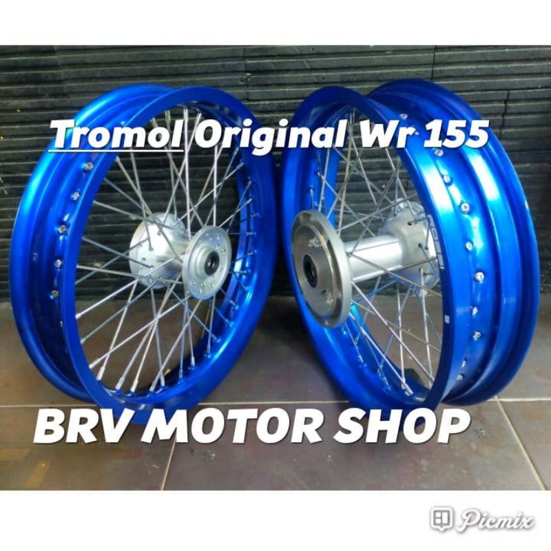 SEPAKET VELG SUPER MOTO WR 155 TROMOL ORIGINAL- VELG YAMAHA WR 155 TAPAK LEBAR Ring 17 300-350-17