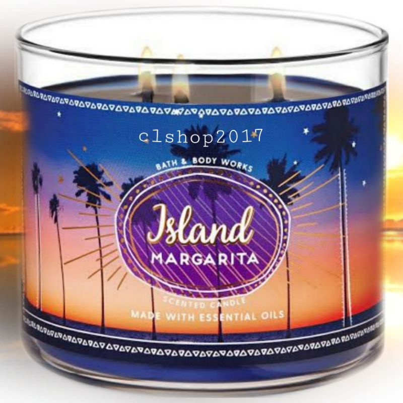 BATH &amp; BODY WORKS BBW ISLAND MARGARITA 3-WICK SCENTED CANDLE 411 G