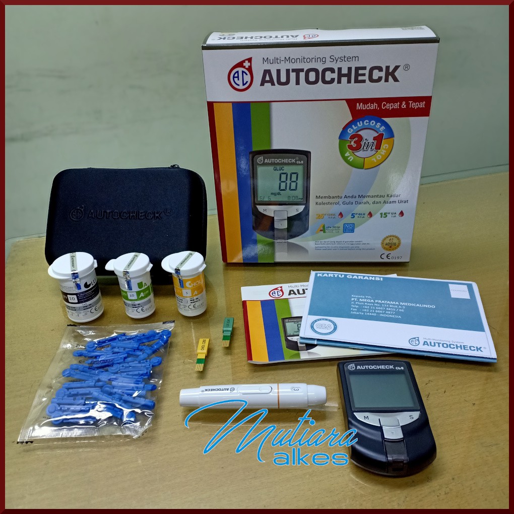 Alat Autocheck 3in1 GCU / Alat Autochek (Cek Gula, Asam Urat, Cholesterol)