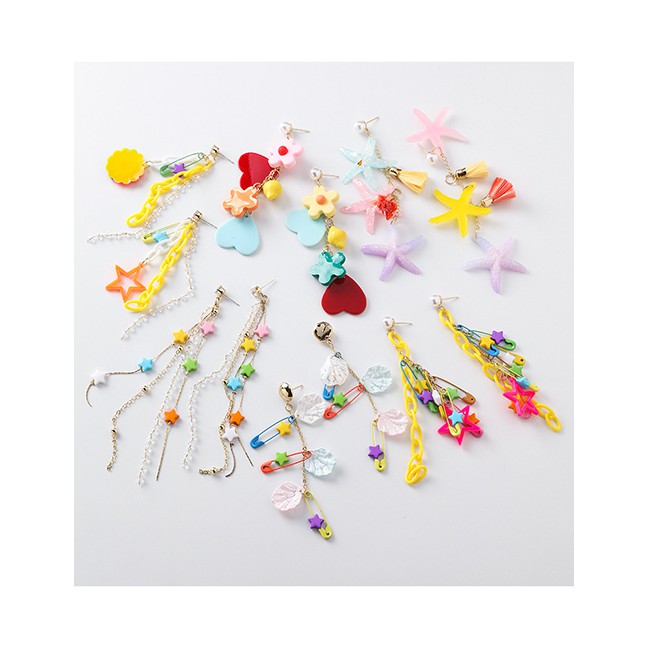 LRC Anting Tusuk Fashion Flower Tassel  Earrings F7674X