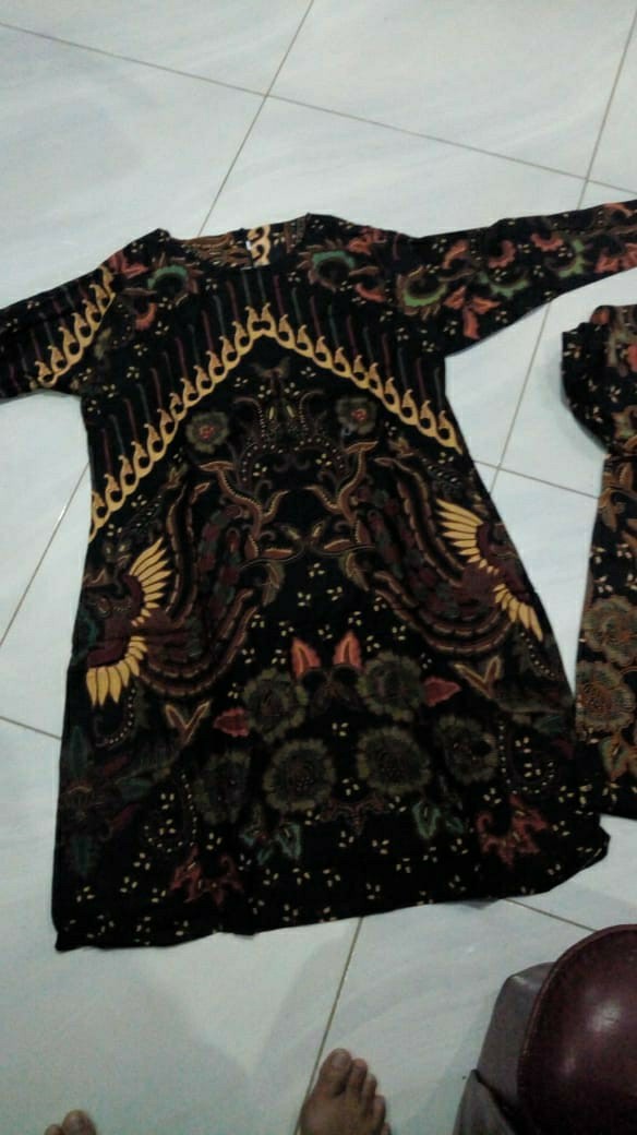 Batik Couple Keluarga Sania Ruffle Ori Ndoro Jowi Dnt Motif Kupu Sogan