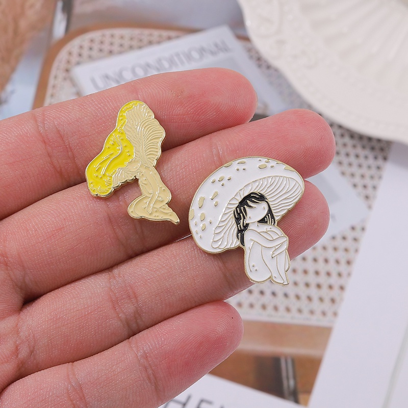 Bros Pin Enamel Bentuk Jamur Warna-Warni Untuk Hadiah Teman