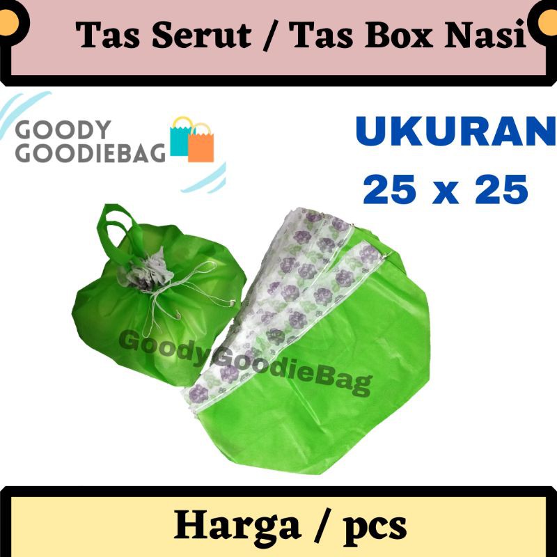 

Tas Serut / Tas Box Nasi 25x25 / Tas Nasi Kotak / Tas Spunbond / Tas Souvenir