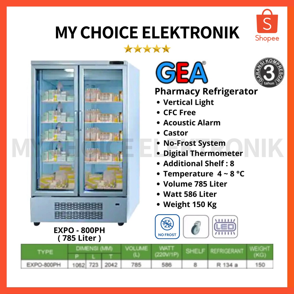 GEA EXPO-800PH Pharmacy Refrigeration / Vaccine Cooler / Kulkas Obat