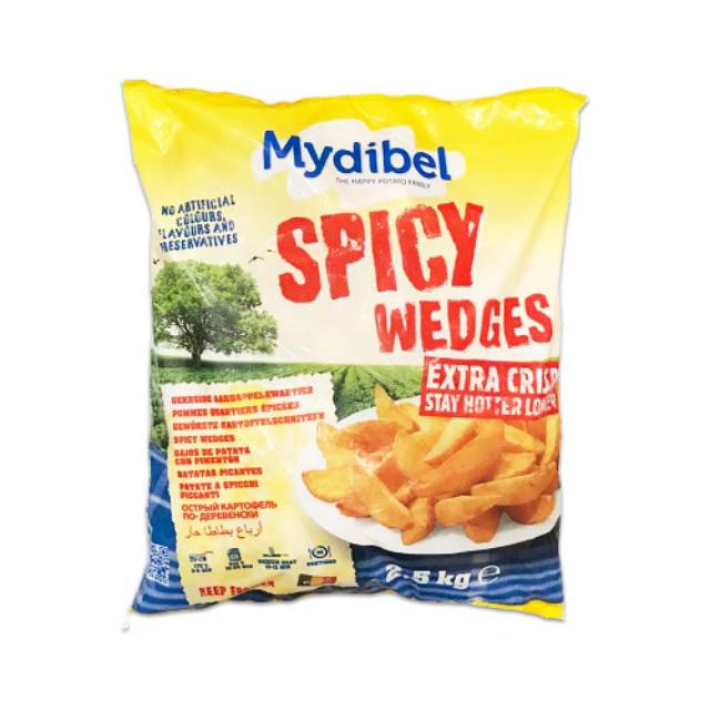 

Mydibel Spicy Wedges kentang goreng / French Fries Wedges 2,5 kg